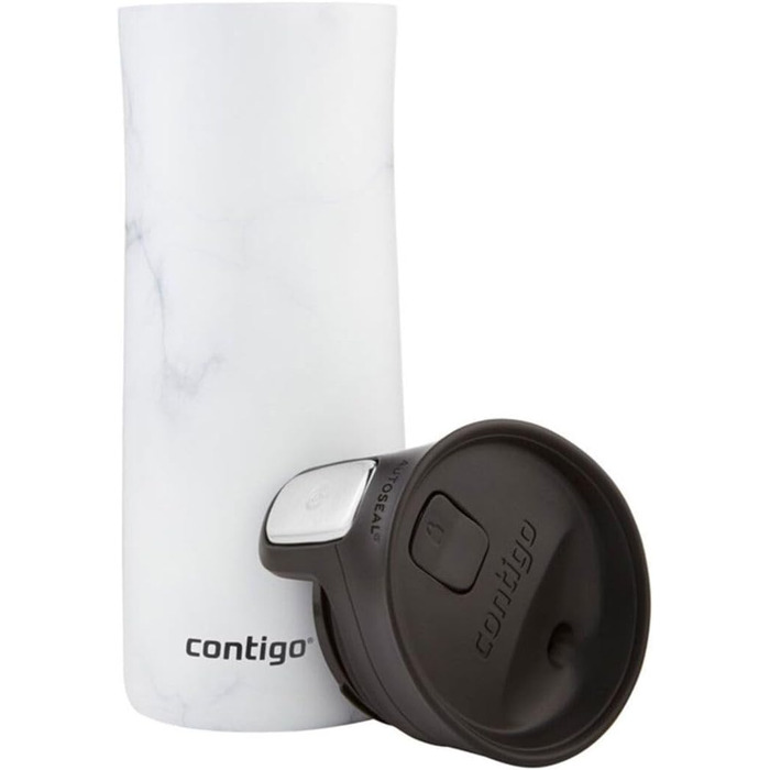 Термокружка Contigo Pinnacle Autoseal, 420 мл, нержавіюча сталь, з функцією Autoseal, не протікає, для кави з собою, BPA-free, білий мармур