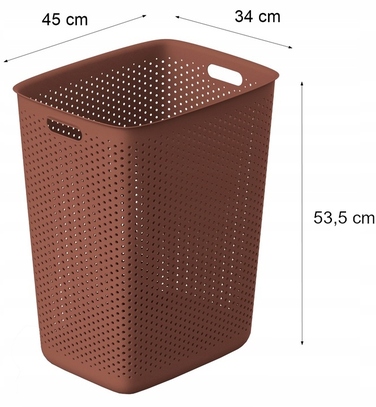 Кошик для білизни з кришкою, 60 л, перфорований, компактний, для ванної кімнати