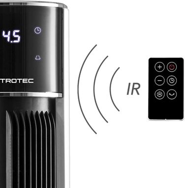 Вентилятор Tower TROTEC TVE 39 T з автоматичним обертанням 60°, LED-дисплеєм та 6 швидкостями, 45 Вт