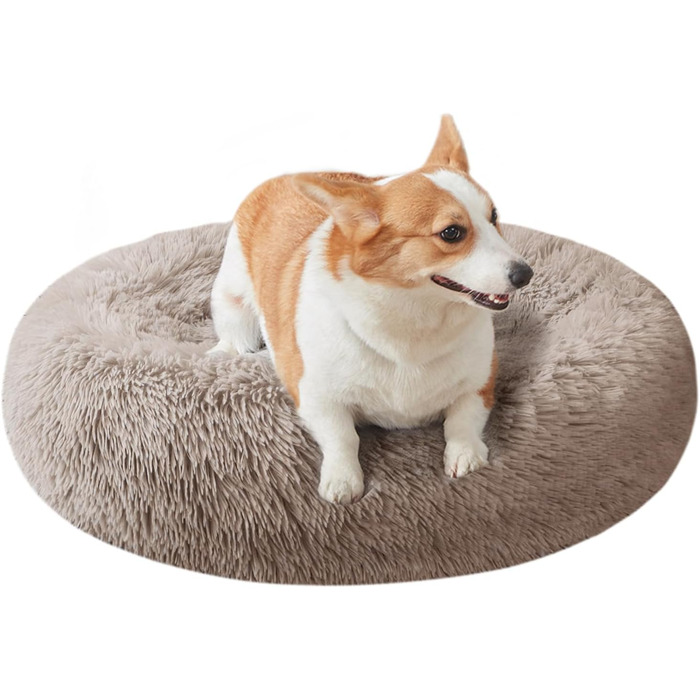 Кругле ліжко для котів та собак Nisrada, 70 см, світло-рожеве, з антиковзною основою, для кошенят та собак маленьких та середніх порід
