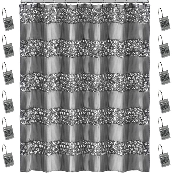 Набір аксесуарів для ванної кімнати Zahari Home у стилі Сінатра: мильниця, дозатор мила, тримач для зубних щіток, склянка, чорний, з блискучим мозаїчним склом, 72 x 70 см