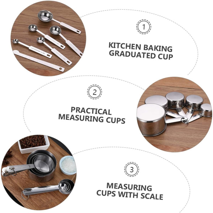 DECHOUS 12-Piece Measuring Spoon Set for Baking - Stainless Steel, Graduated Kitchen Cups, Spoons for Easy Measuring