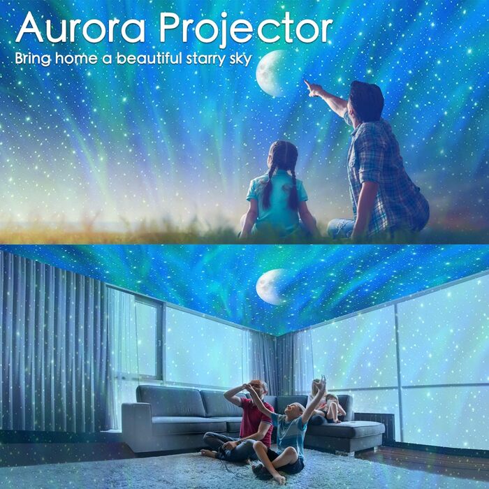 iBell LED Star Projector, Northern Lights Projector Night Light Aurora Polar Light Lamp with 14 Light Modes & White Noise Timer, Galaxy Star Projector Kids Adults Gift for Room Decor