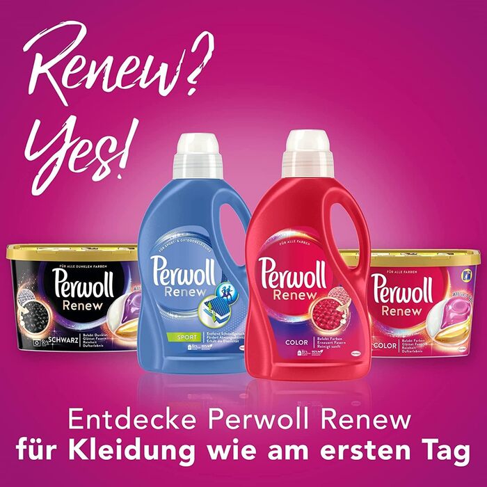 Рідкий засіб для прання Perwoll Renew Blütenrausch для кольорових та білих речей, квітковий аромат, 1.38 л (на 50 прань)
