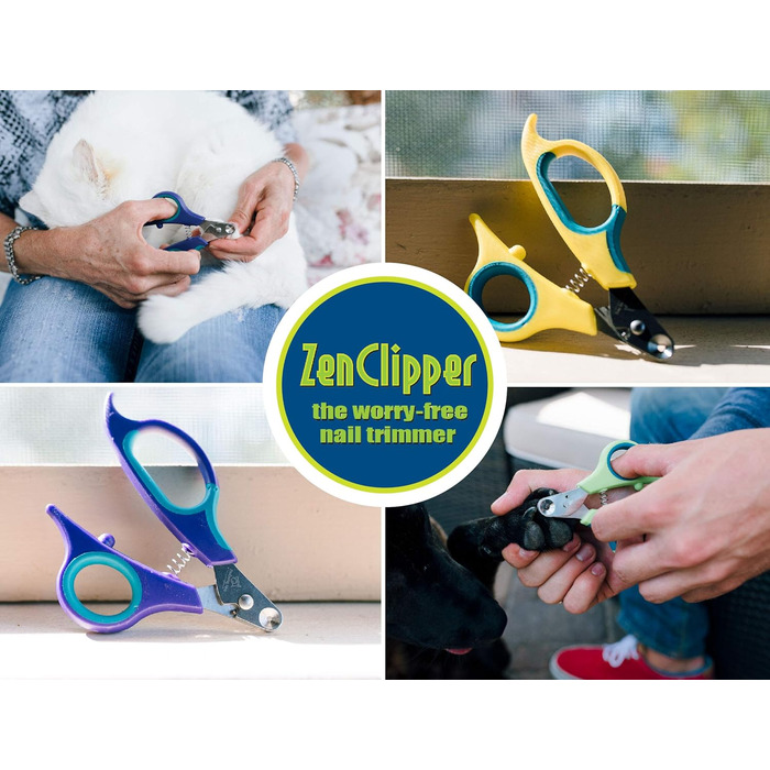 Кліпер Zen для обрізання нігтів домашніх тварин: безпечний, обрізає лише кінчик нігтя (блакитний, 5 мм)