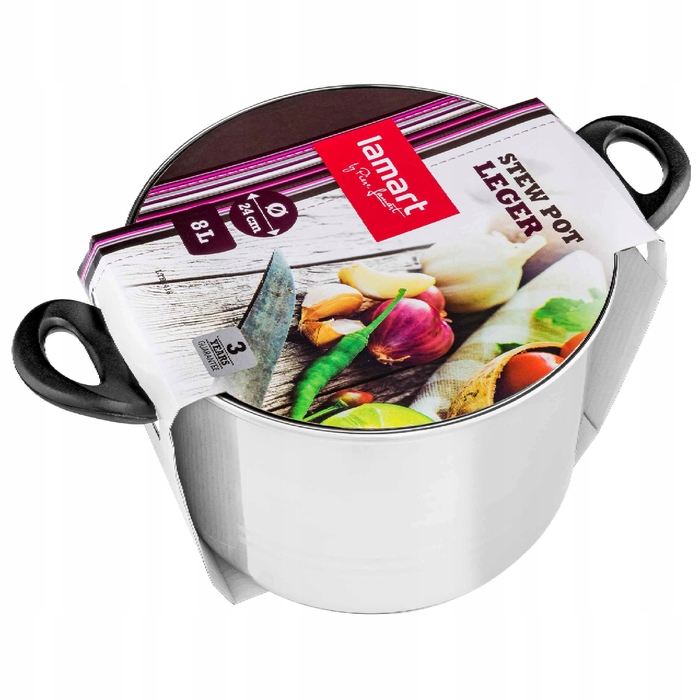 Каструля Lamart LEGER LTB2418 з кришкою, 24 см, 7,9 л