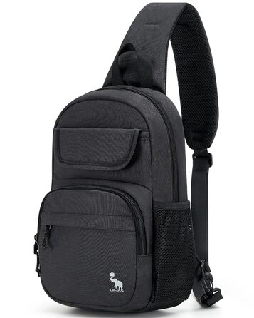 Чоловіча нагрудна сумка Oiwas, маленька сумка через плече для чоловіків та жінок, спортивна сумка для піших прогулянок та активного відпочинку (чорна)