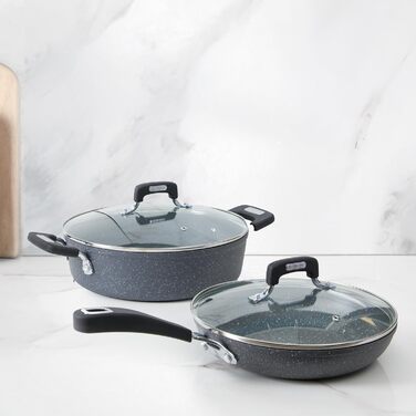 Набір посуду Kasanova New Petra (4 шт.) – каструлі та сковорідки з антипригарним покриттям для індукційних плит та духовки до 180°C, з захистом ручок та нержавіючою ложкою