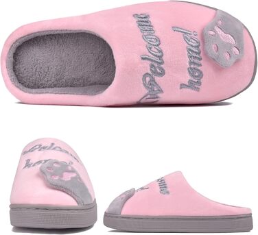 JACKSHIBO Теплі плюшеві тапочки для дому - жіночі та чоловічі, унісекс, 40/41 EU, рожеві