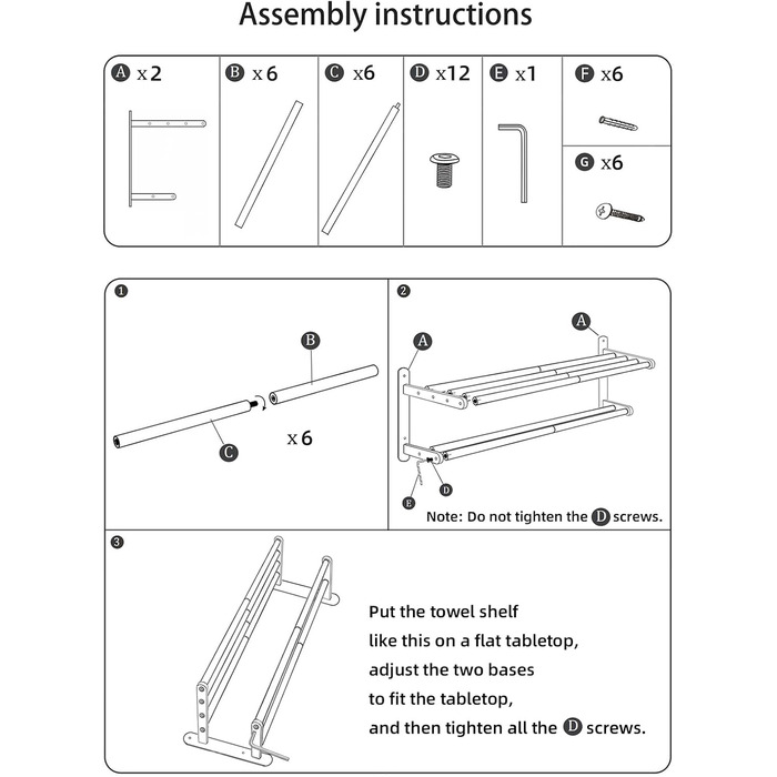 Тримач для рушників у ванну кімнату – 61 см, полиця для рушників з подвійною перекладиною, нікельована сталь, кріплення на стіну, 2-ярусний, для ванної кімнати та туалету