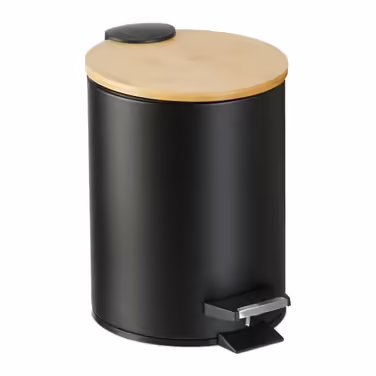 Relaxdays Trash Can 3 l with Bamboo Lid
