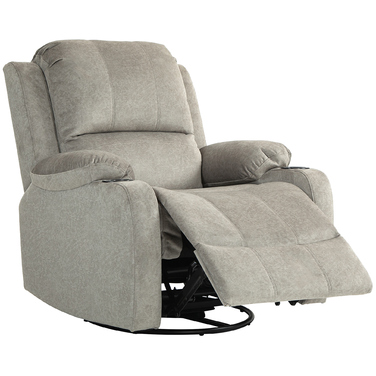 HOMCOM Electric Reclining TV Chair, 360° Swivel, Rocker Function, Pocket Spring, Footrest, Cup Holder, Brown