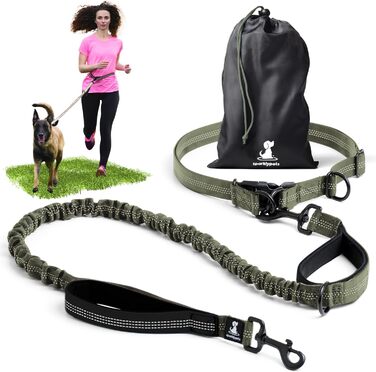 Спортивна повідкова система для собак Active Waist Leash від SparklyPets - для прогулянок без рук, для середніх та великих порід. Комплект: тримач для телефону, знімний контейнер для відходів, кишеня для ласощів та тримач для пляшки.