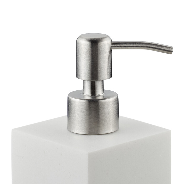 Relaxdays Stainless Steel Soap Dispenser with Pump, Square