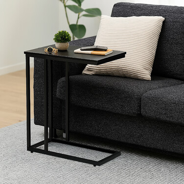 Relaxdays C-Shaped Side Table with Wheels