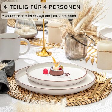 Набір тарілок/мисок Sänger Steingut 4 шт. (фіолетовий), 700 мл, для мюслі, десертів, мийок в посудомийній машині