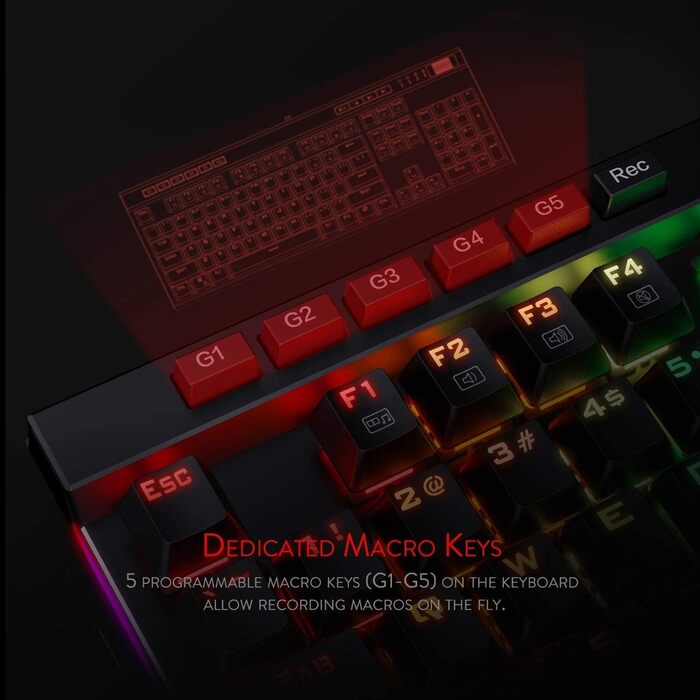 Redragon K580 PRO - Бездротова Механічна Ігрова Клавіатура RGB з 104 клавішами, Hot-Swap, Мультимедійне Управління та Макро-Запис (Brown Switches)