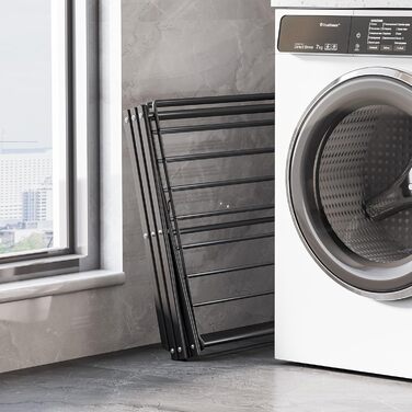 Складаний сушарка для білизни сталева багатоярусна, чорна - зручна та містка для швидкого сушіння