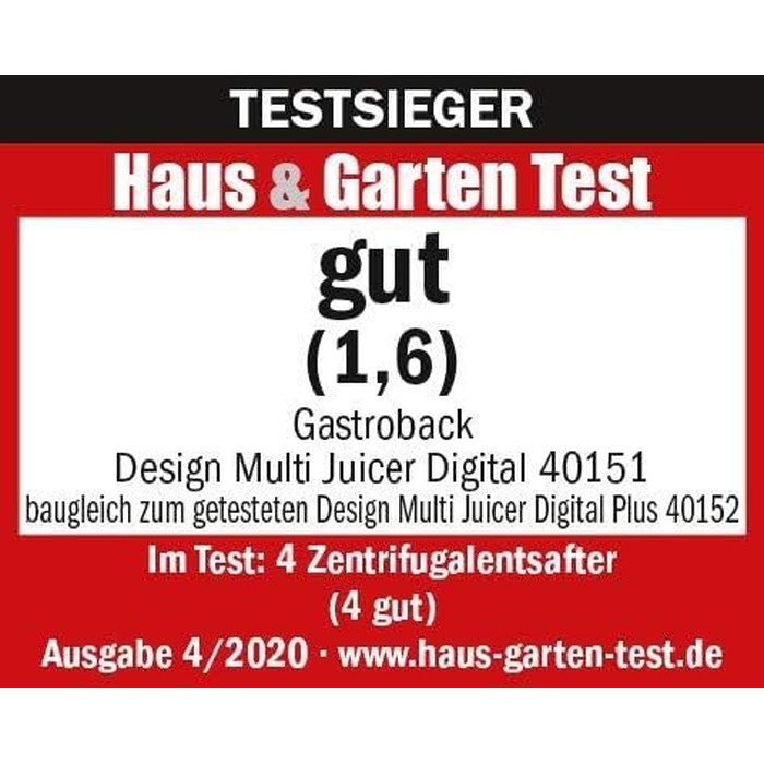 Центрифужна соковижималка Gastroback 40151 Design Multi Juicer Digital, 1300 Вт, XXL завантажувальний отвір 84 мм, 5 швидкостей