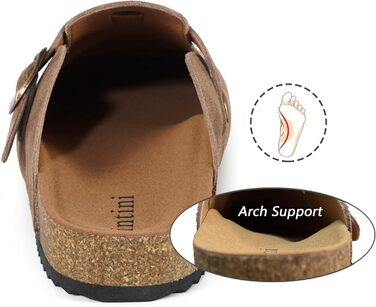 Intini Clogs - капці-клоги для жінок та чоловіків, шкіряне устілка, домашні та садові тапочки, літні сандалії, зручні шльопанці, розмір 36-48 (43 EU, темно-коричневий)