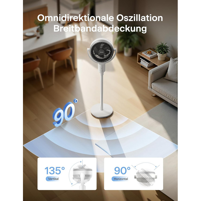 Вентилятор торнадо PELONIS з пульт дистанційного керування, дисплеєм, 3D циркуляцією, тихий (36.5dB), потужний (10м повітряний потік), регульована висота (60/111см), 4 швидкості, таймер, знімна решітка, поворотний, 92см, чорний