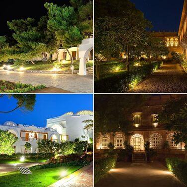 CLY Solar Lamps for Outdoors, Solar Spotlights Garden Light with Remote Control IP66 Waterproof 10 Colors 30 Dynamic Modes Timer Garden Lighting for Gardens Path Christmas Decoration 6 Pieces (Warm White/Natural/Cold White, 3 Pieces)