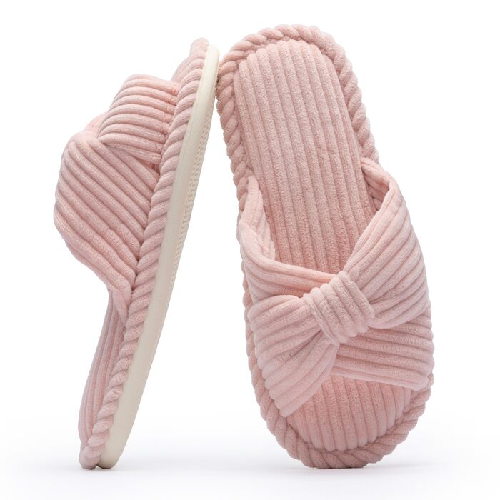 Тапочки жіночі Chantomoo з меморі-піни, для дому, спальні, ванної кімнати, відкриті пальці, з корду, антиковзаючі, зручні (37/38 EU, Рожевий)
