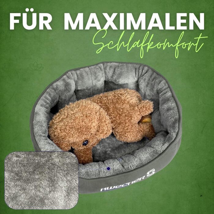 М'яке ліжко для собак та котів - зручне гніздище з антиковзною основою (сірий, кремовий білий)