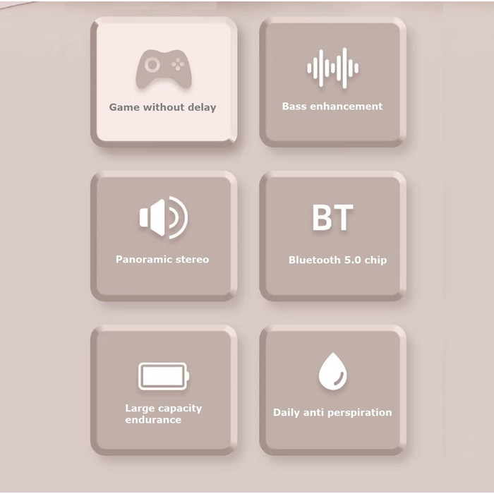 Беспроводные наушники HiFi Bluetooth с микрофоном, складные, шумоподавление, для спорта и путешествий (Бежевый)