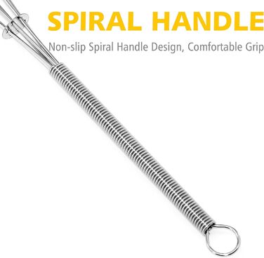 Набір міксерів Anaeat з силікону, 3 шт. з товстим сталевим дротом всередині – термостійкі кухонні вінчики для посуду з антипригарним покриттям, вінчики-балони для збивання, змішування, збивання (Чорний). Міні-набір (12,5 см + 18,5 см)