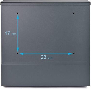 Поштова скринька Verda Anthrazit з газетницею, порошкове покриття AkzoNobel, 2 ключі, табличка з іменем, дизайнерська настінна поштова скринька з нержавіючої сталі SN3678-1