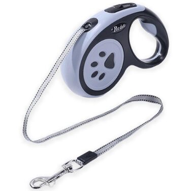 Висувна поводок для собак, 5 м, навчальний поводок з міцної нейлонової стрічки, стопор з блокуванням та паузою, замок для собак маленьких та середніх порід (Рожевий) (Чорний)
