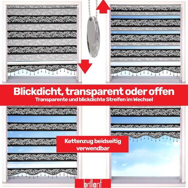 Double Roller Blind Klemmfix No Drilling White Silver 200 x 60 cm (Length x Width) Duo Roller Blind Blackout with Beads, Shimmers, Pleated Blind Window Door Zebra Blind Clamp Blind Side Pull Blind (Gold Beige, W50 x H200 cm)