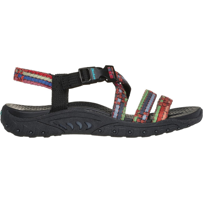 Сандалі жіночі Skechers Reggae Sew Me Boho плетені з ремінцями, чорно-різнокольорові, 36 EU