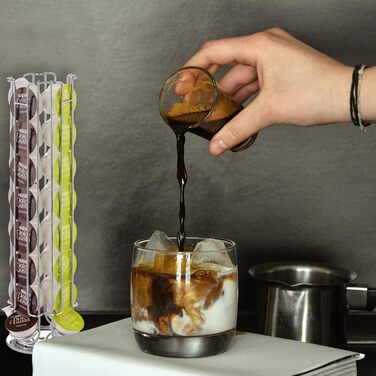 Тримач для капсул кави Exzact, сумісний з Dolce Gusto (32 капсули) - органайзер для капсул кави Dolce Gusto, диспенсер/стійка/тримач, поворотний на 360°, антиковзкий