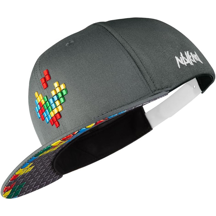 Кепка Nebelkind Snapback з піксельним дизайном, універсальний розмір, регульована, unisex, чоловіча/жіноча, стильна бейсболка в стилі streetwear, сірий колір