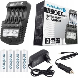 Зарядний пристрій для акумуляторів AAA AA + 4 акумулятори Eneloop 2000mAh