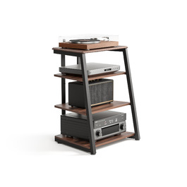 HiFi тумба FITUEYES для вінілу та аудіотехніки з полицями, 61x52x78 см - коричнева