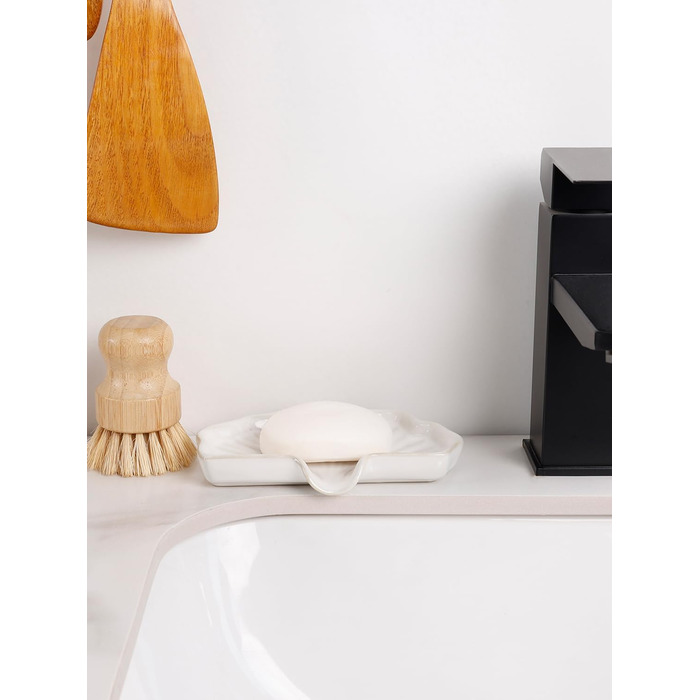 Керамічна мильниця з піддоном Antis's Home, зелена, для ванної кімнати, душа та умивальника, сучасний дизайн