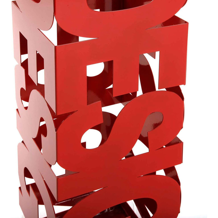 Versa Modern Umbrella Stand - Metal, White/Red - Entryway, Hallway, Living Room Organizer