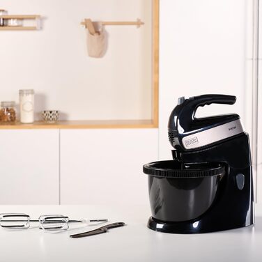 Ручний міксер Black+Decker BXMX500E, 500 Вт, нержавіюча сталь, сірий/чорний, з чашею