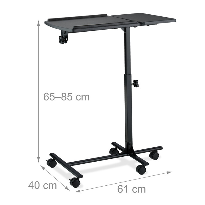Relaxdays Adjustable Laptop Table with Wheels