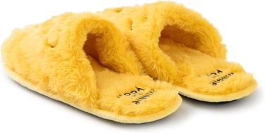Жіночі домашні тапочки Disney Вінні-Пух | Теплі тапочки-пантолетки з ведмедиком Пух в жовтому кольорі | З вишитим обличчям персонажа для дорослих та підлітків 36/37 EU