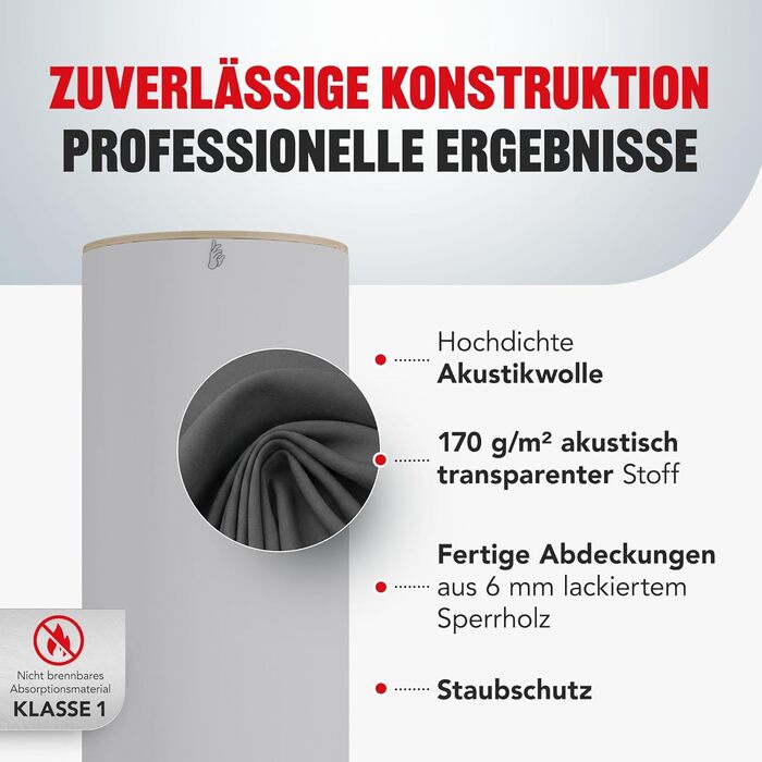 Бас-пастка Addictive Sound Bassfalle Rund Standard для студії, акустична панель зі спеціалізованої вовни (80-210 Гц), Apple, 98 см, Made in EU