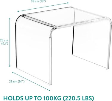 Navaris Acrylic Shower Stool modern - Bathroom stool for the shower - Ideal as a shower chair, bathroom stool, bathroom seat - Stool for shower - Seat stool bathroom - Chair Transparent