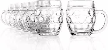 Oberglas Tübingen Eye Can Beer Mug without Pressure Pad/Sign I 6-Piece Beer Mug Set, 500 ml with Fill Line I Stable Beer Mug I Soda Lime Glass Beer Glasses I Beer Stein Dishwasher Safe
