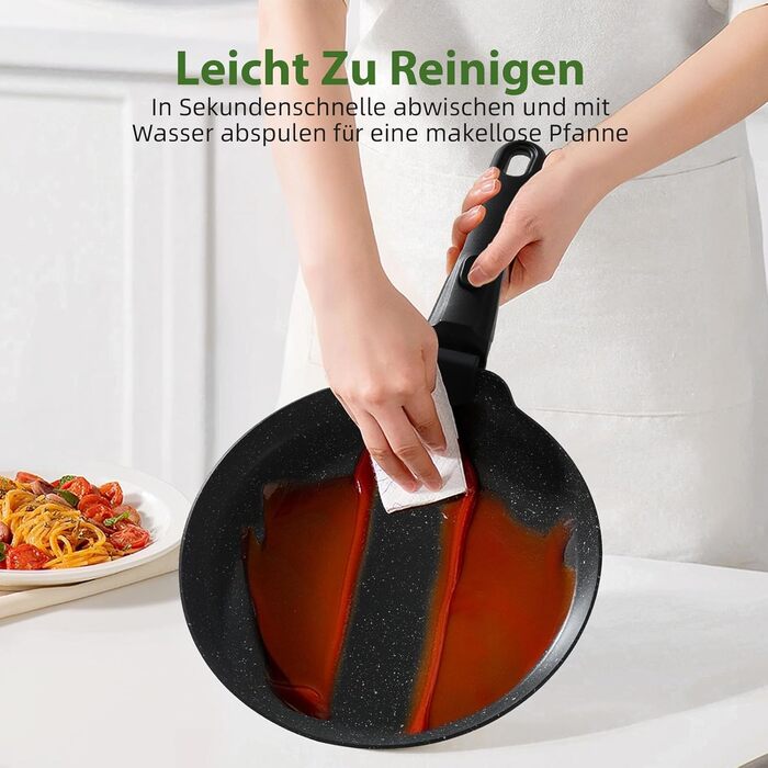 Набір каструль та сковорідок Induktion GMISUM 22 шт. з знімними ручками, для всіх типів плит, чорний