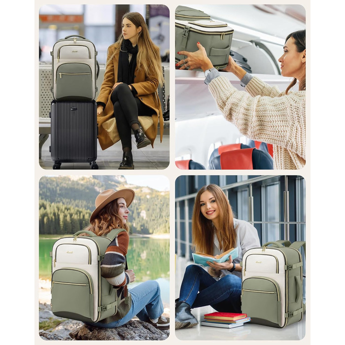 Рюкзак LOVEVOOK для ручної поклажі, 40L, для подорожей, чоловічий/жіночий, 17 дюймів, водонепроникний, для вихідних, кемпінгу, бізнесу