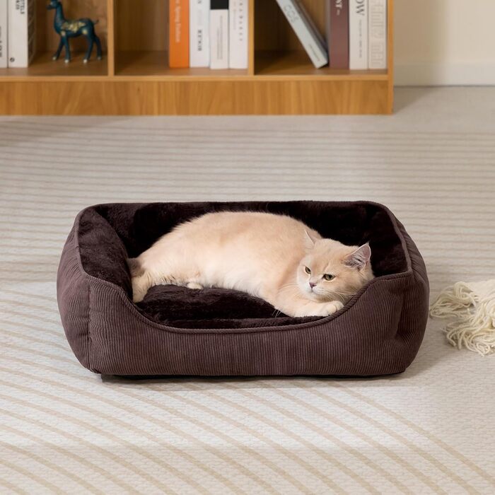 Килимок для котів та собак Hollypet, м'яке ліжко для тварин, 55x45x15 см, колір кава