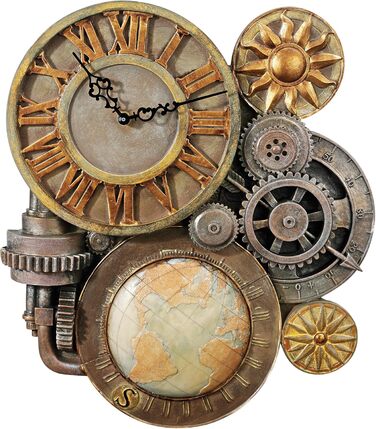 Design Toscano Sculptural Wall Clock, Dimensions: 5 x 15 x 44.5 cm